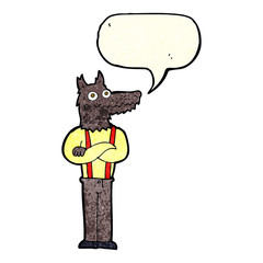 cartoon funny werewolf with speech bubble
