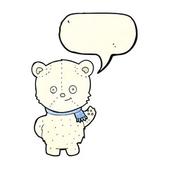 cute cartoon polar bear with speech bubble