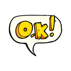 cartoon OK symbol with speech bubble