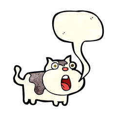 cartoon shocked cat with speech bubble