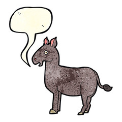 cartoon mule with speech bubble