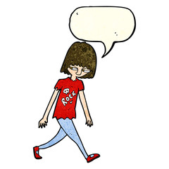 cartoon teenager with speech bubble
