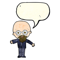 Obraz na płótnie Canvas cartoon genius scientist with speech bubble