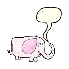 cartoon baby elephant with speech bubble