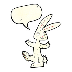 cartoon rabbit with speech bubble