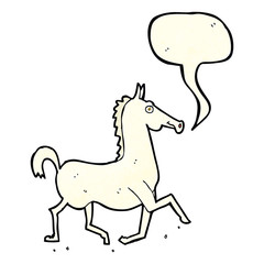 cartoon horse with speech bubble