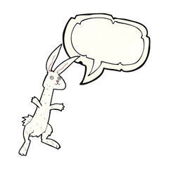 cartoon rabbit with speech bubble