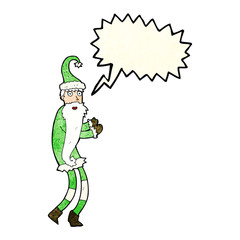 cartoon santa claus with speech bubble