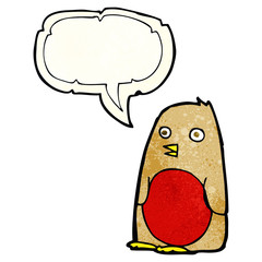 cartoon robin with speech bubble