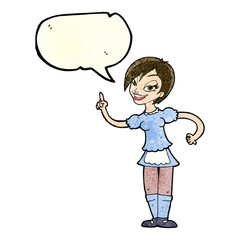 cartoon waitress taking order with speech bubble