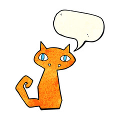 cartoon cat with speech bubble