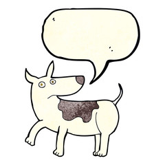 funny cartoon dog with speech bubble