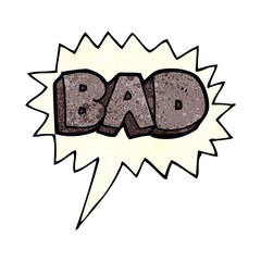 cartoon bad sign with speech bubble