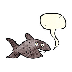 cartoon fish with speech bubble