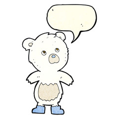 cartoon cute little bear with speech bubble