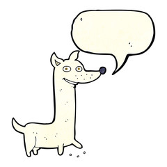 funny cartoon dog with speech bubble