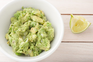 fresh guacamole - chopped avocado with onion, cilantro and lime