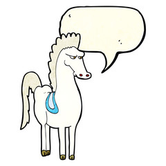 cartoon horse with speech bubble