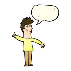 cartoon man with idea with speech bubble