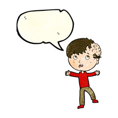cartoon medical emergency with speech bubble