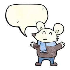 cartoon mouse with speech bubble