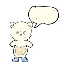 cartoon polar bear cub with speech bubble