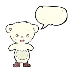 cartoon polar bear cub with speech bubble