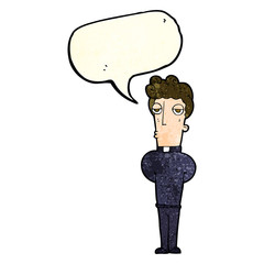 cartoon priest with speech bubble