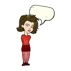 cartoon woman with speech bubble