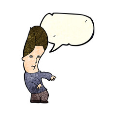 cartoon man with no worries with speech bubble