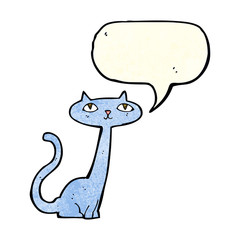 cartoon cat with speech bubble