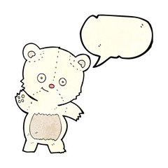 cute polar bear cartoon with speech bubble