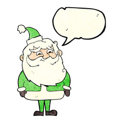 cartoon santa claus with speech bubble