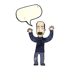 cartoon angry dad with speech bubble