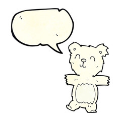 cartoon cute polar bear cub with speech bubble