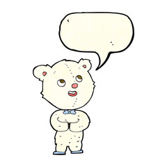 cartoon cute teddy bear with speech bubble