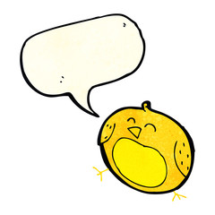 cartoon bird with speech bubble