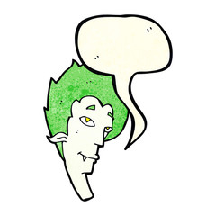 cartoon vampire head with speech bubble