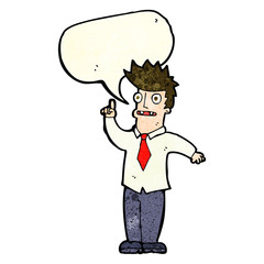 cartoon man with idea with speech bubble