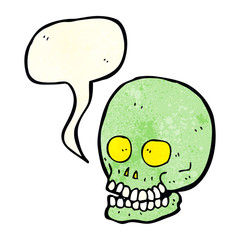 cartoon skull with speech bubble