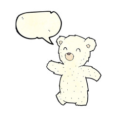 cartoon polar bear with speech bubble