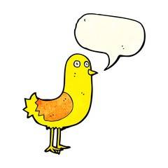 cartoon bird with speech bubble