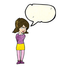 cartoon annoyed woman with speech bubble