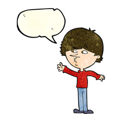 cartoon worried man reaching with speech bubble