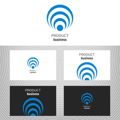 Business logo. Round icon for the business company. Vector design element for editing. Business card with logo for corporate, media, technology