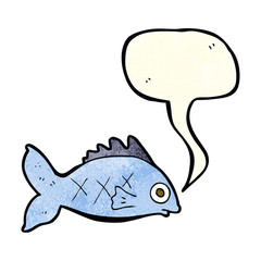 cartoon fish with speech bubble