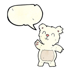 cartoon polar bear with speech bubble