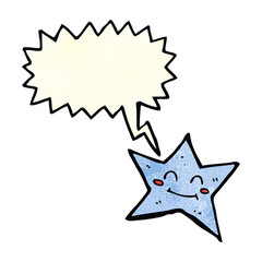 cartoon star character with speech bubble