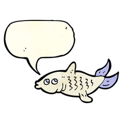 cartoon fish with speech bubble