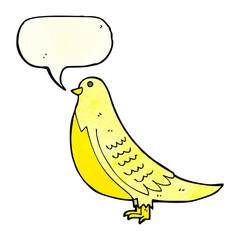 cartoon bird with speech bubble